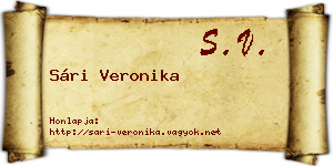 Sári Veronika névjegykártya